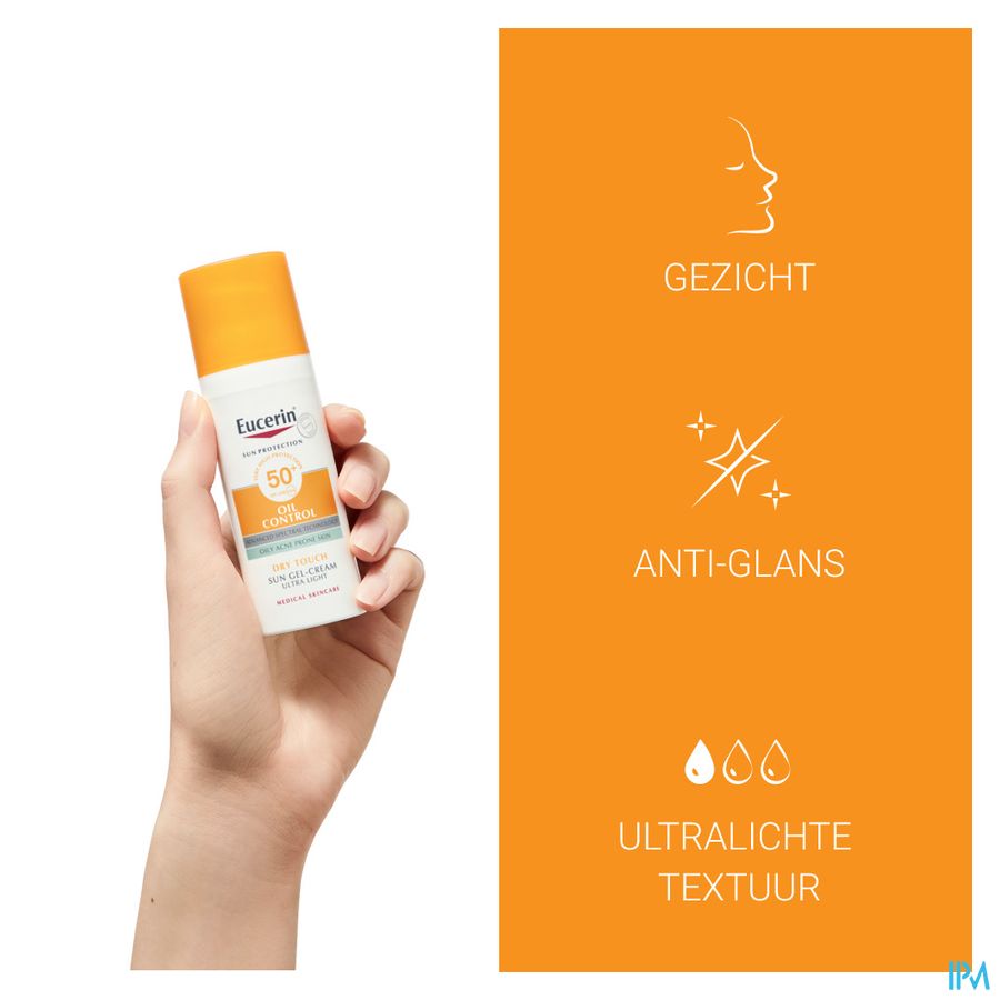 Sun Oil Control SPF 50+ Toucher Sec Gel-Crème Peau à Imperfections et Grasse avec pompe 50ml