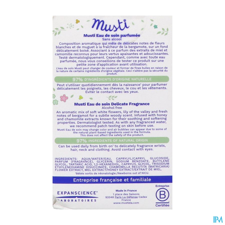 Mustela eau de soin parfumée musti 50 ml