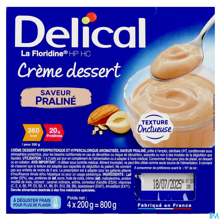Delical Creme Dessert La Floridine Praline 4x200g