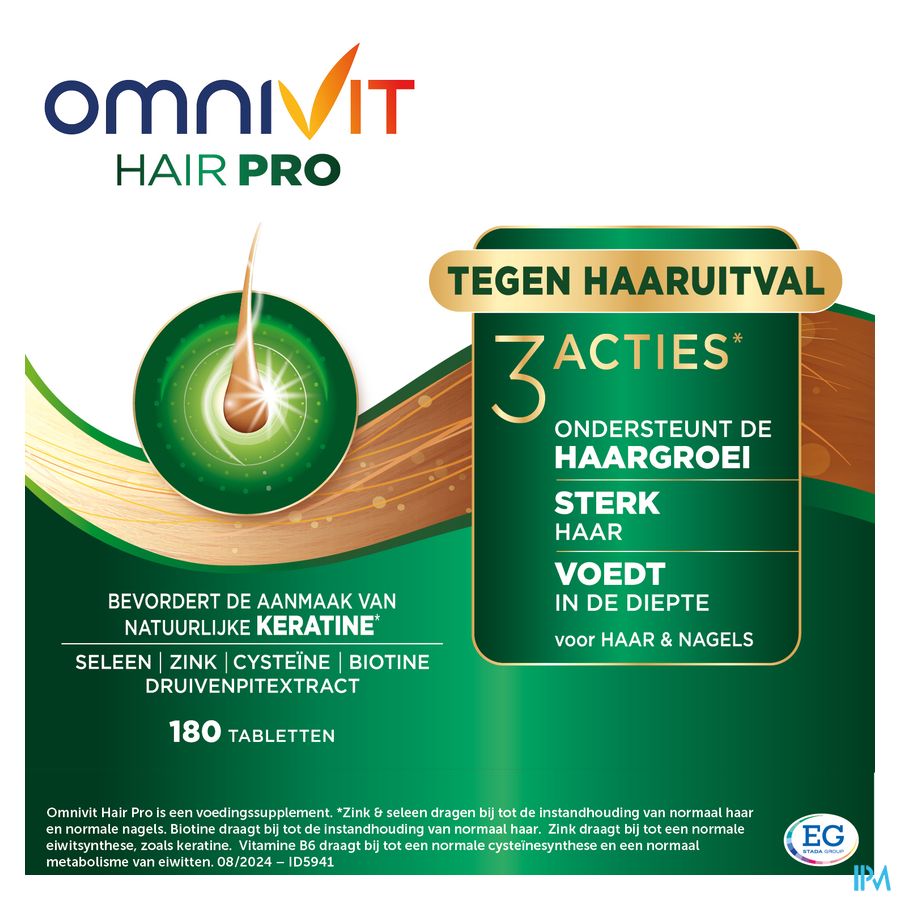 Omnivit Hair Pro 180cp PROMO 1 mois gratuit  - Vitamine Anti-chute Cheveux