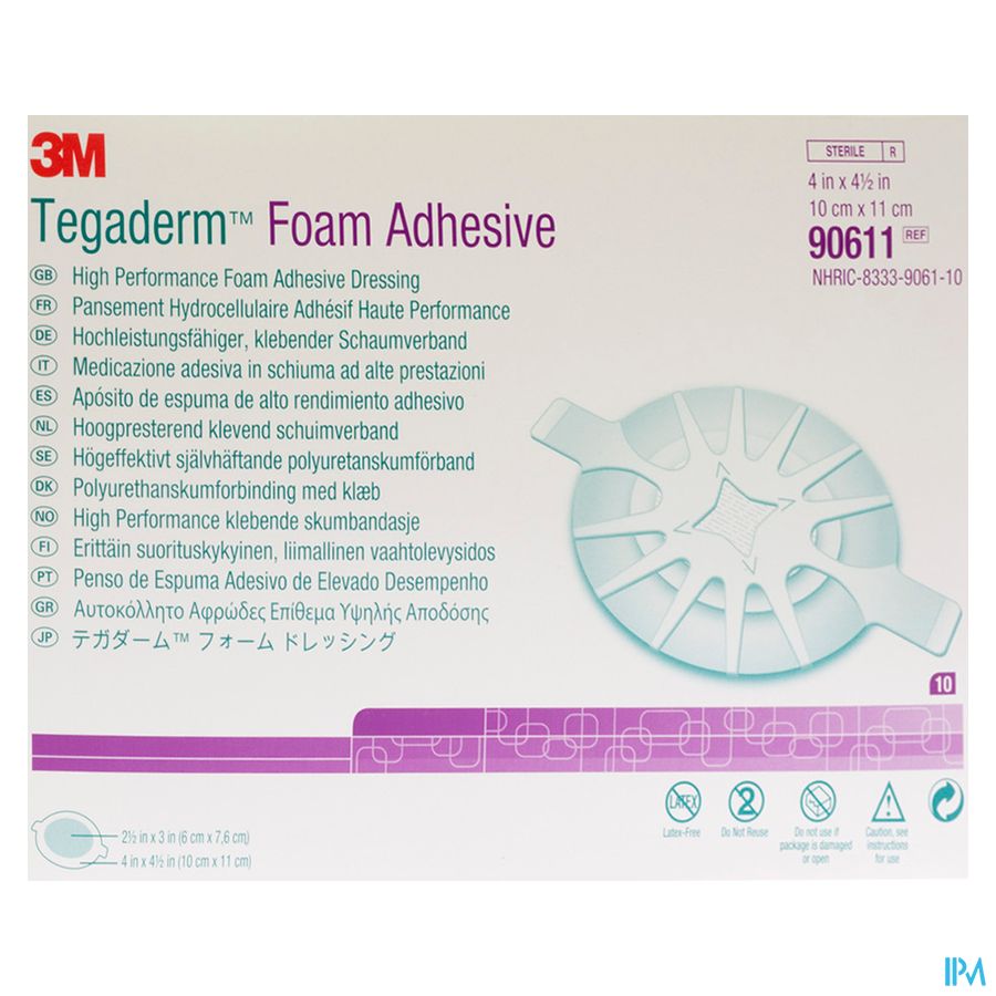 Tegaderm Foam Dressing Adh 10,00x11,00cm 10 90611