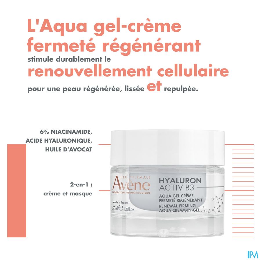 Eau Thermale Avène Aqua Gel-Crème régénération cellulaire - Soin Anti-âge visage HYALURON ACTIV B3