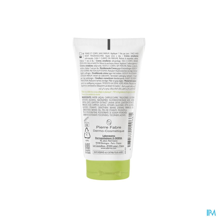 A-Derma Exomega control crème émolliente anti-grattage peau à tendance atopique 400ml