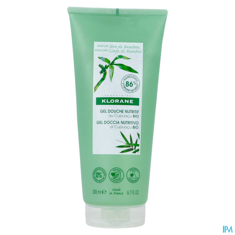 Klorane - Gel douche au Cupuaçu BIO - Sève de Bambou - Tous types de peaux