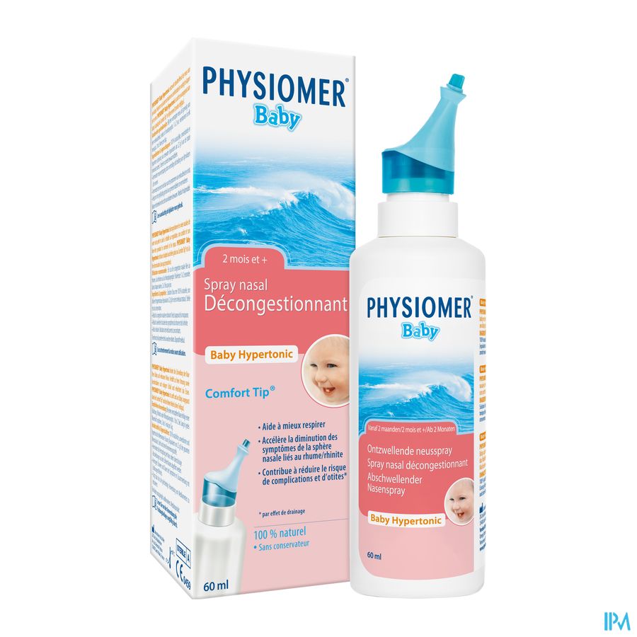 Physiomer® Spray Baby Hypertonique 60 ml Nez Bouché Bébé