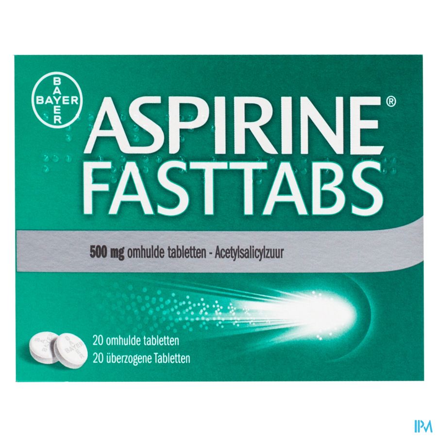 Aspirine Fasttabs 500mg Comp Pell. 20