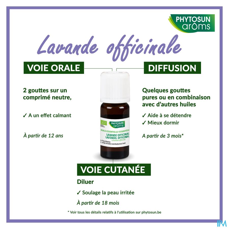 Phytosun® Huile Essentielle Lavande officinale – 10 ml – Détente et soins de la peau