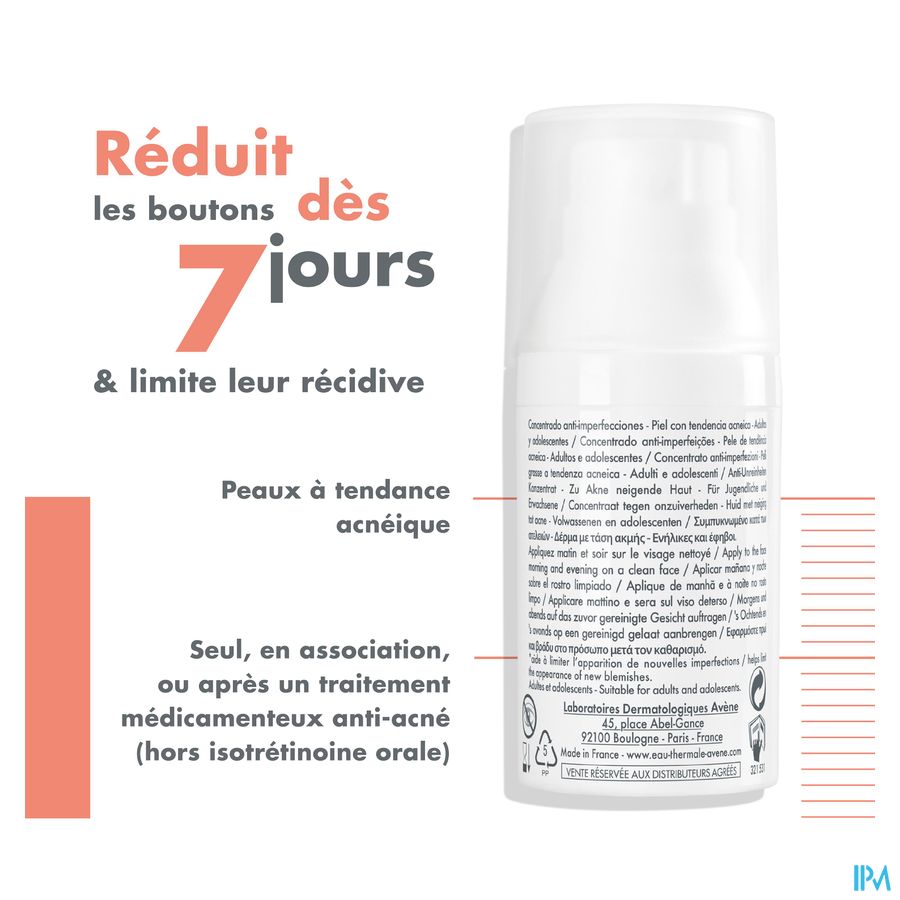 Eau Thermale Avène CLEANANCE COMEDOMED Concentré Anti-imperfections Peaux à tendance acnéique