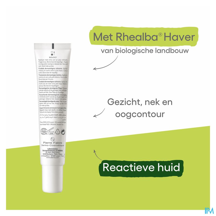 A-DERMA - BIOLOGY CALM SOIN DERMATOLOGIQUE APAISANT - Crème apaisante visage - BIOLOGY