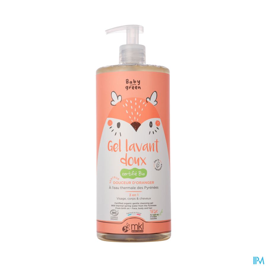 Baby Green Gel Lavant Doux Bio Fl Pompe 1l