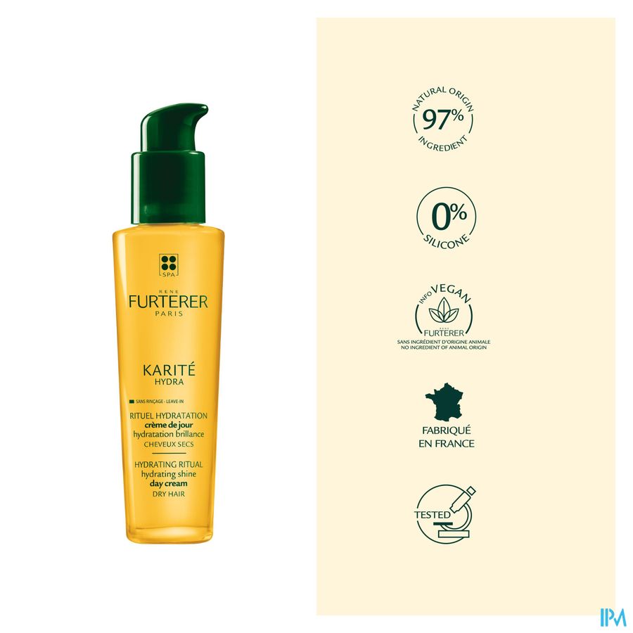 René Furterer - Crème de jour hydratation brillance - Soin hydratant à l'huile de karité - KARITE HYDRA