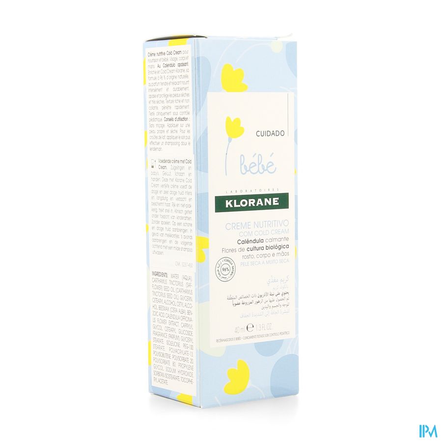 Klorane - Crème nutritive au Cold Cream et Calendula - Bébé - Peau sèche et très sèche