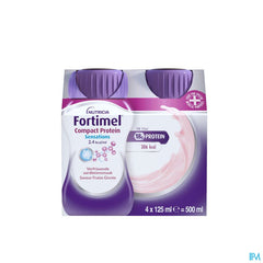 Fortimel Compact Protein 2.4kcal Saveur Fraise Givree Complément Nutritionnel Dénutrition Bouteilles 4x125ml