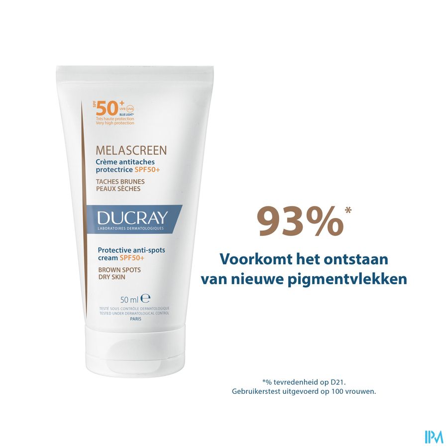 Ducray MELASCREEN Crème anti-taches protection solaire SPF50+ - Peaux sèches