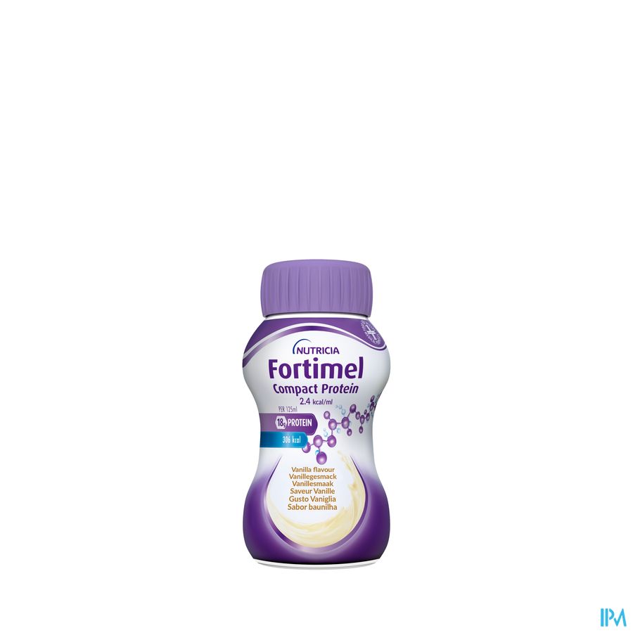 Fortimel Compact Protein 2.4kcal Saveur Vanille Complément Nutritionnel Dénutrition Bouteilles 4x125 ml
