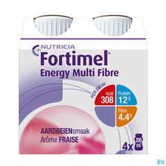 Fortimel Energy Multifibre Goût Fraise Bouteilles 4x200ml