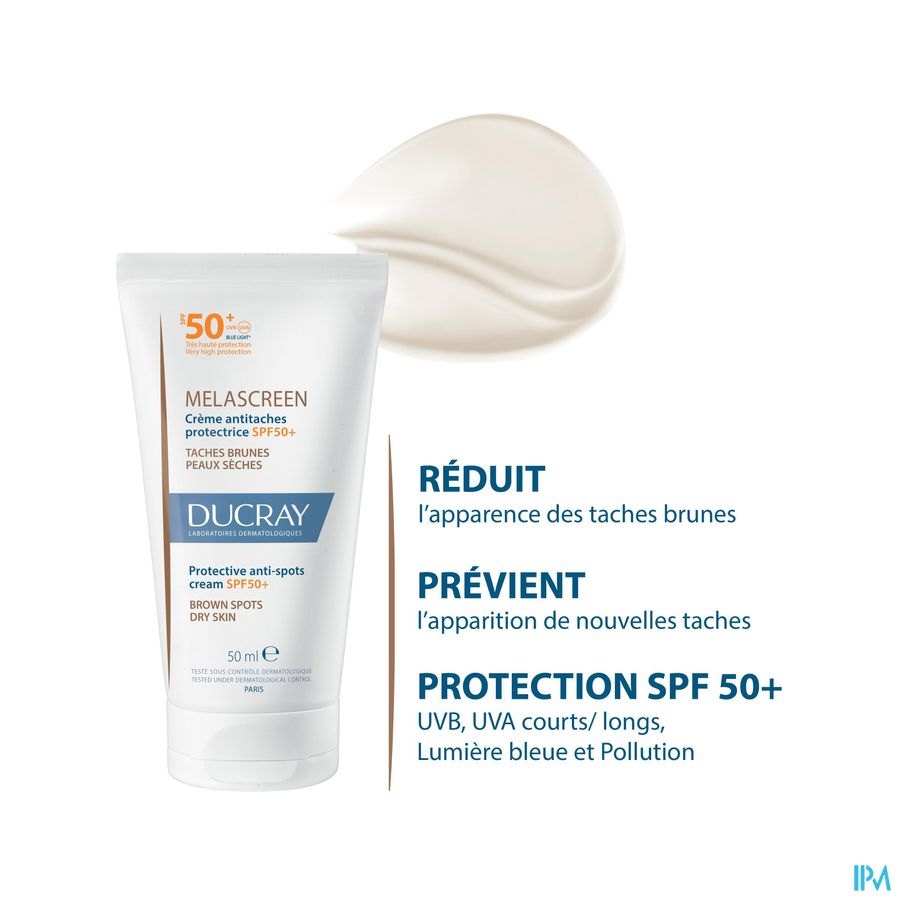 Ducray MELASCREEN Crème anti-taches protection solaire SPF50+ - Peaux sèches