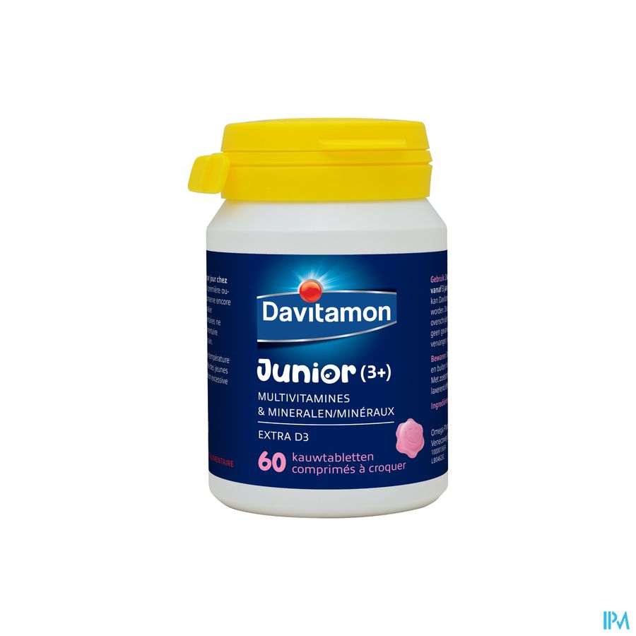 Davitamon® Junior Goût Framboise Multivit. 60 Compr. À Croquer À Partir De 3 Ans