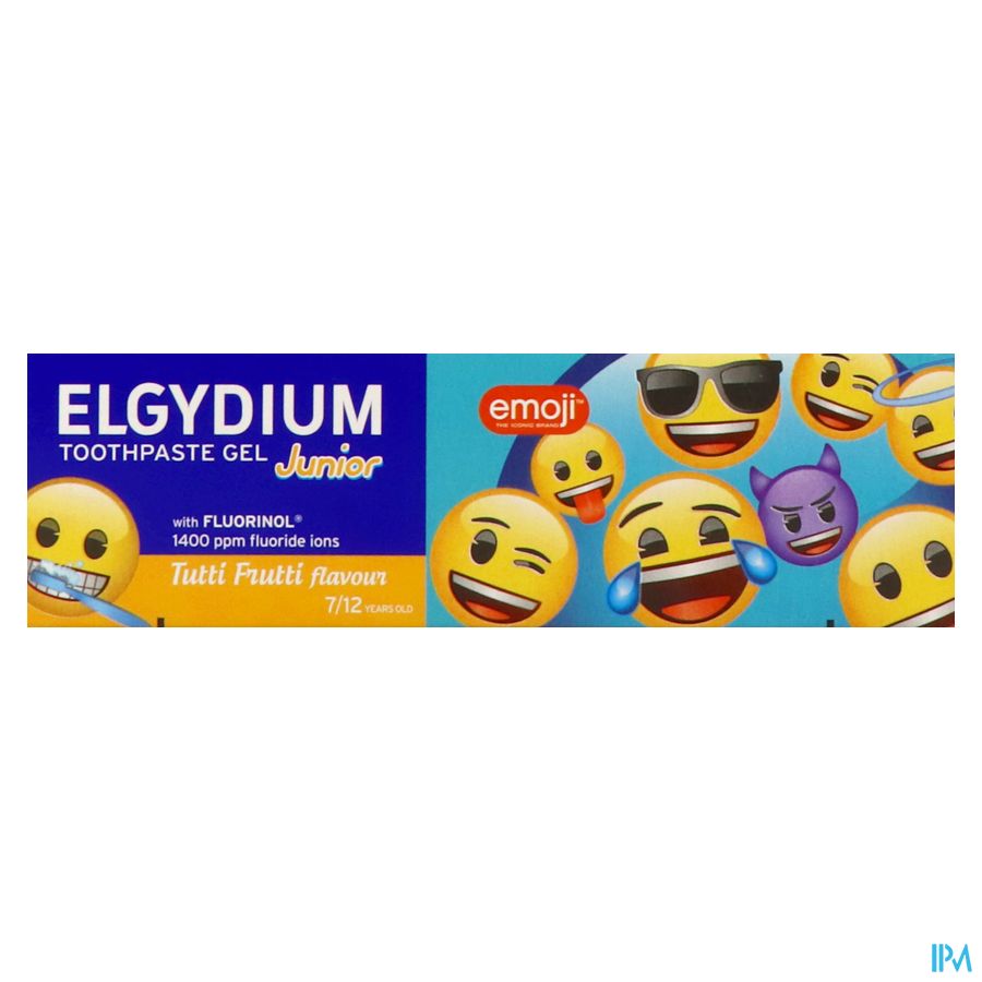 ELGYDIUM Junior EMOJI arôme Tutti Frutti Dentifrice 7 à 12 ans – Dentifrice enfant