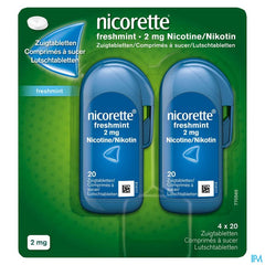 Nicorette® Freshmint Comprimés à sucer — pour arrêter de fumer — 80 pièces, 2 mg de nicotine