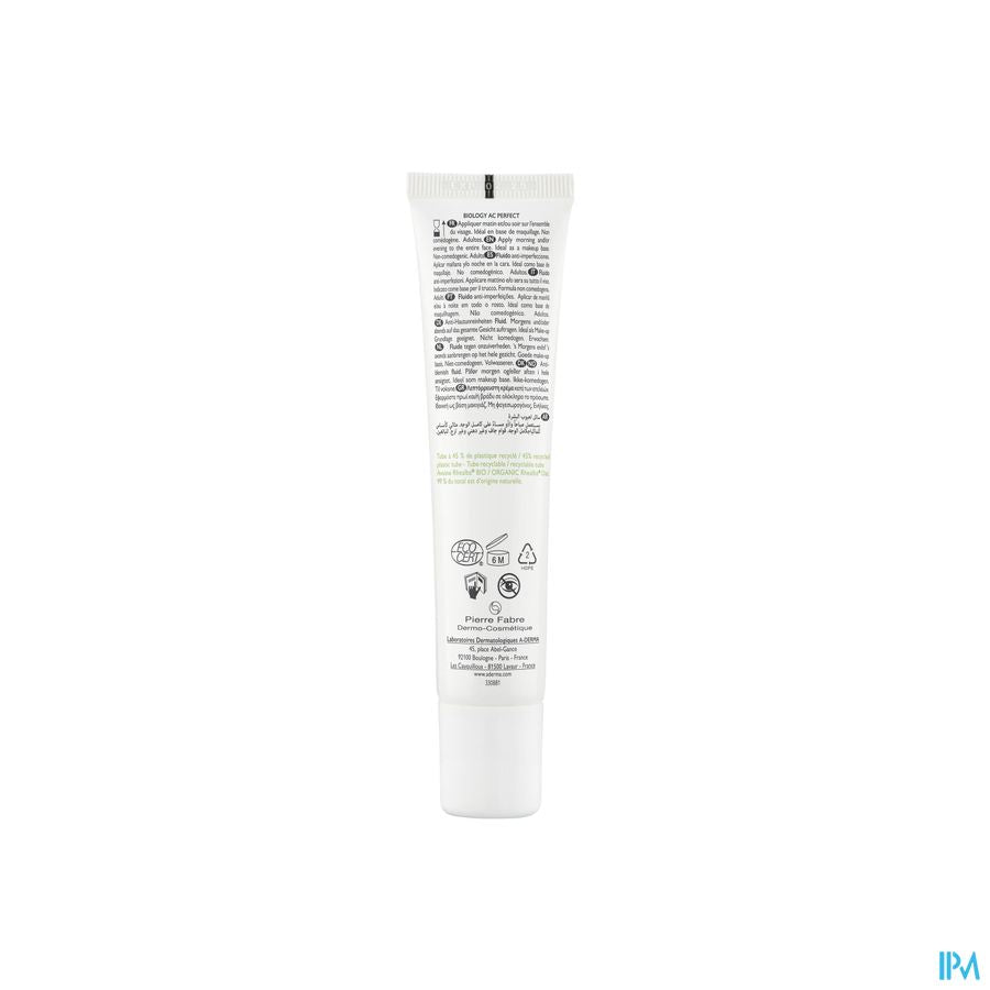 A-DERMA BIOLOGY AC PERFECT Fluide Anti-Imperfections  - Peaux adultes grasses à imperfections et à tendance acnéique