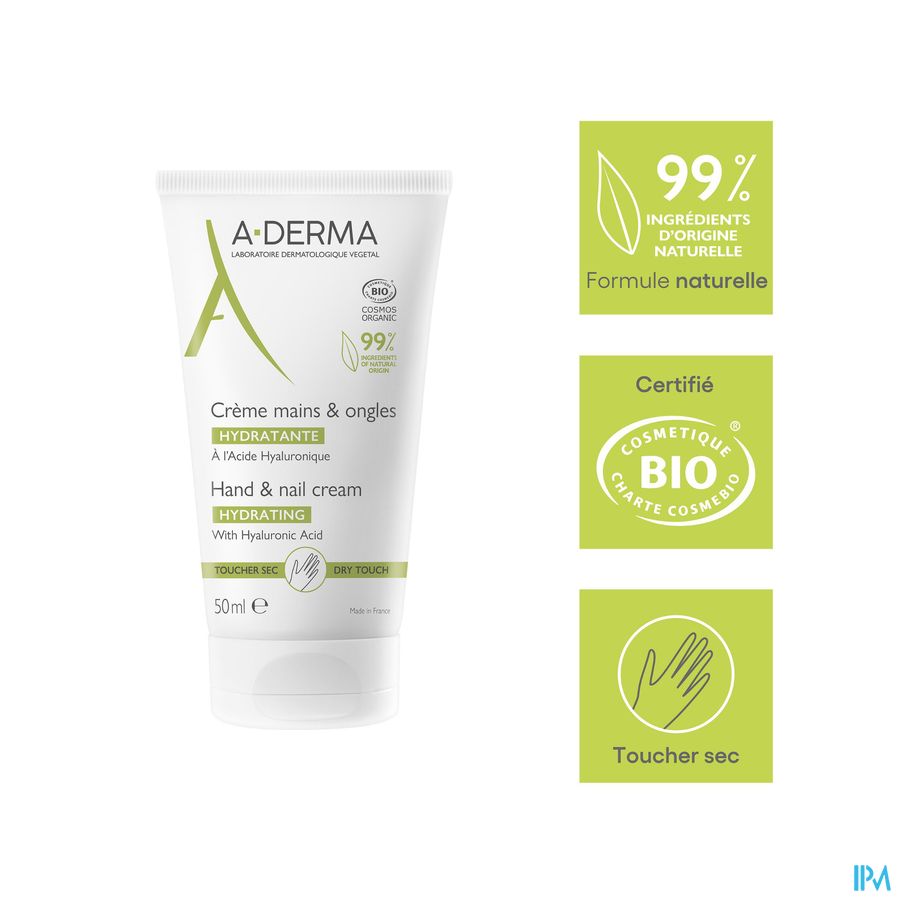 A-DERMA LES INDISPENSABLES Crème mains & ongles hydratante