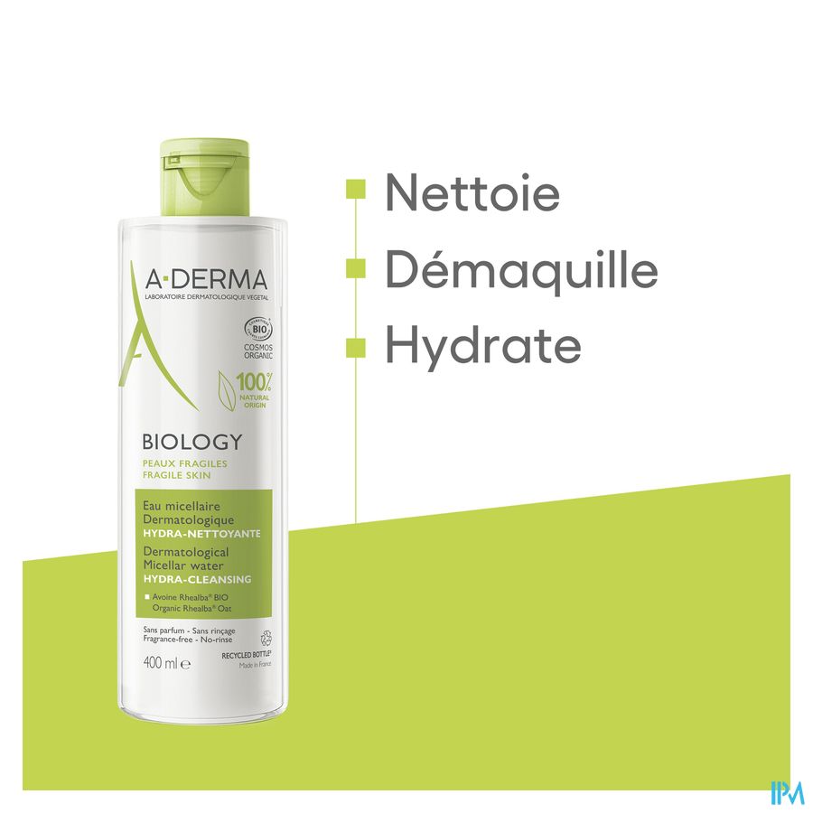 A-DERMA BIOLOGY AC EAU MICELLAIRE - Peau mixte, grasse à tendance acnéique, anti-imperfections