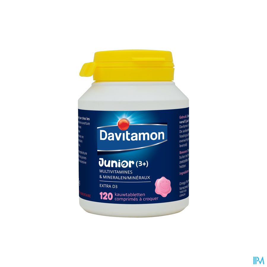 Davitamon® Junior Goût Framboise Multivit. 120 Compr. À Croquer À Partir De 3 Ans
