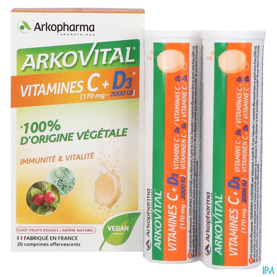 Arkovital Acerola 1000 Vit C + D3 Eff. Comp 20