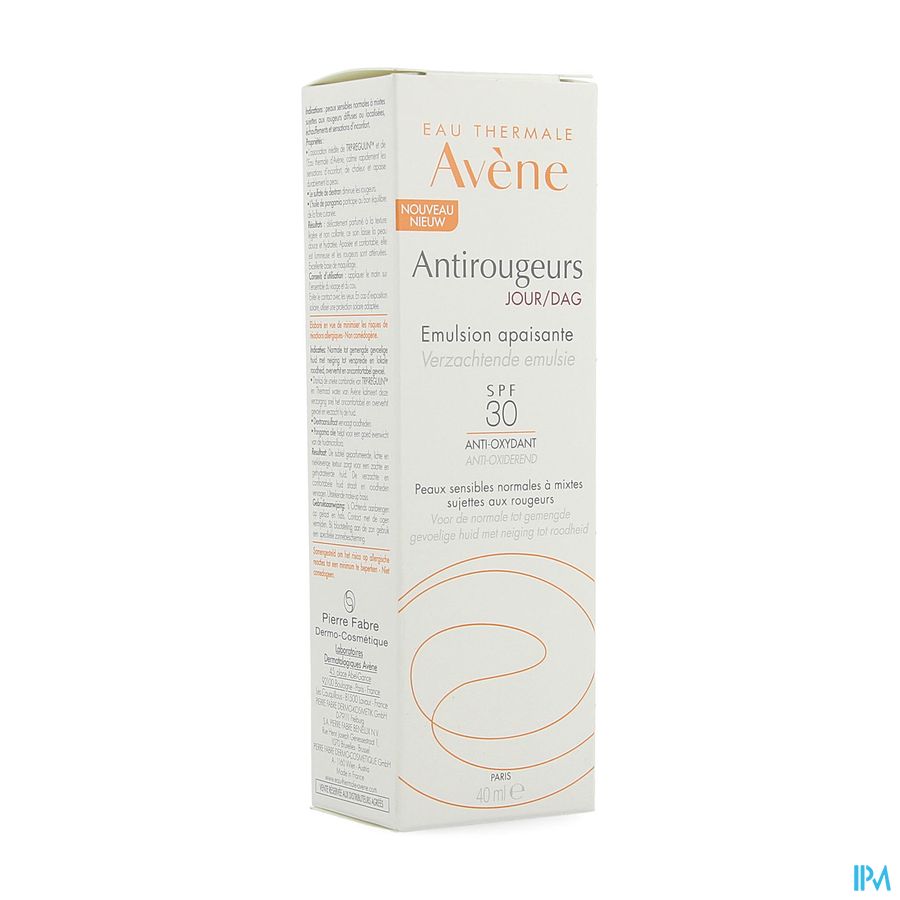 Eau Thermale Avène - Emulsion apaisante SPF30 Antirougeurs JOUR