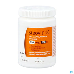 Steovit Forte Orange 500mg/200 U.I. Calcium & Vit D - 60 comprimés à croquer