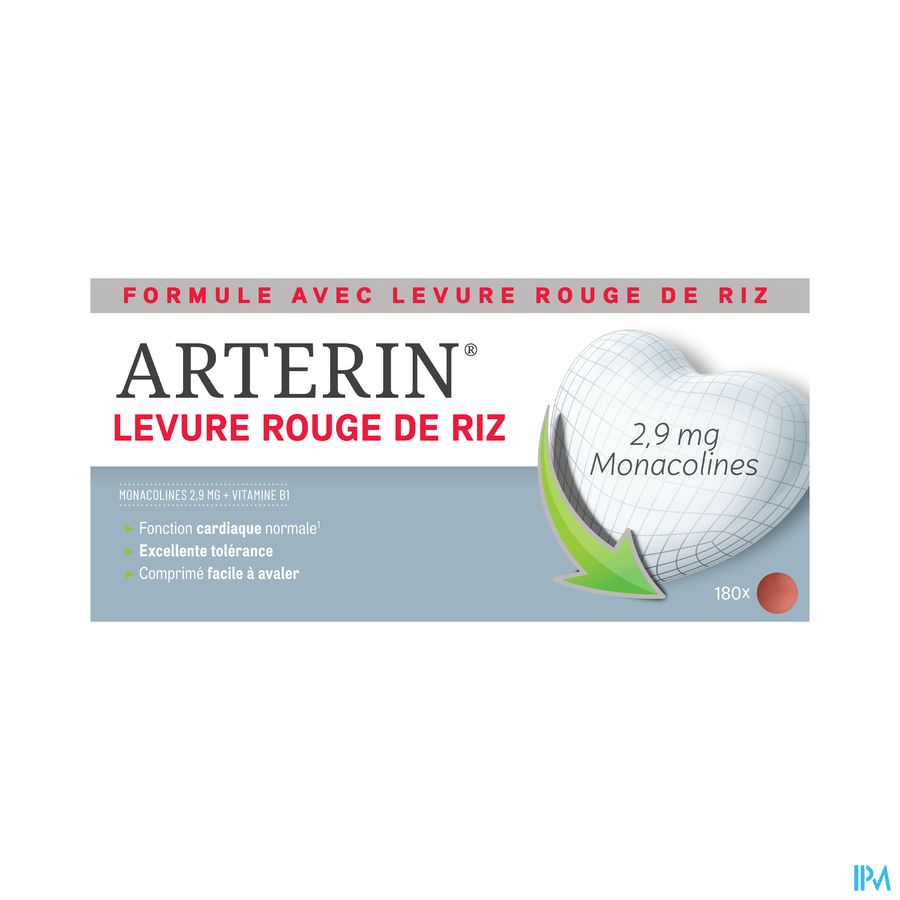 Arterin® Levure Rouge De Riz 2,9 Mg De Monacolines 180 Comprimés