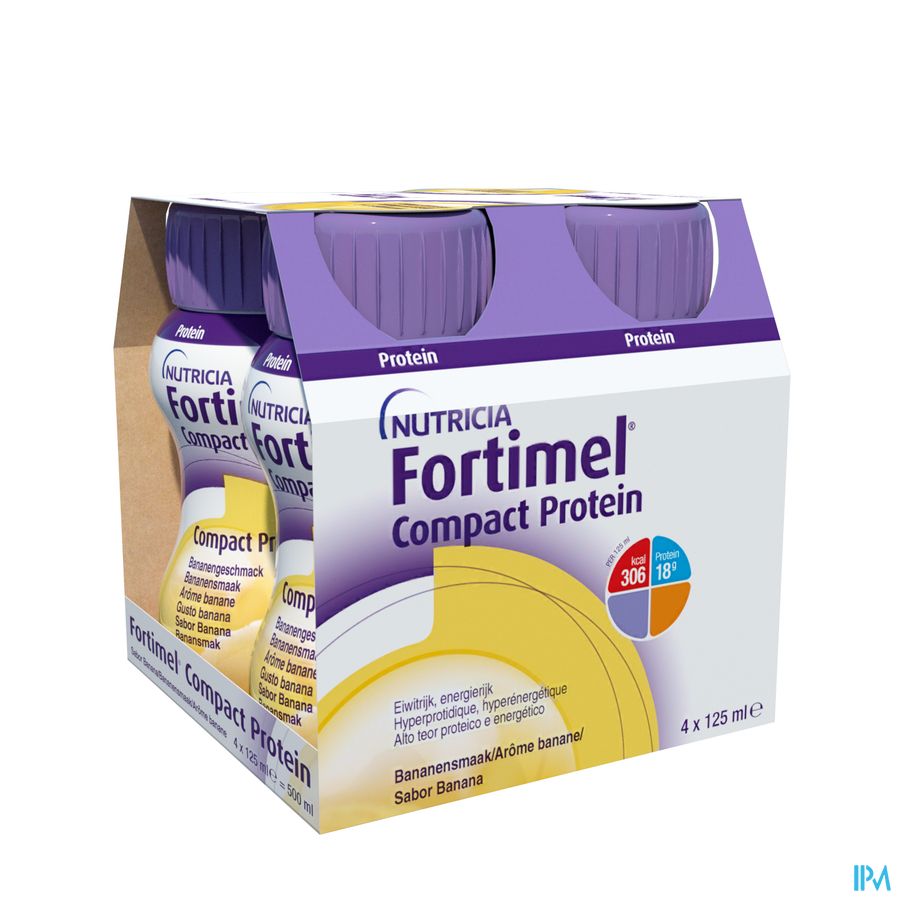 Fortimel Compact Protein Goût Banane Bouteilles 4x125 ml