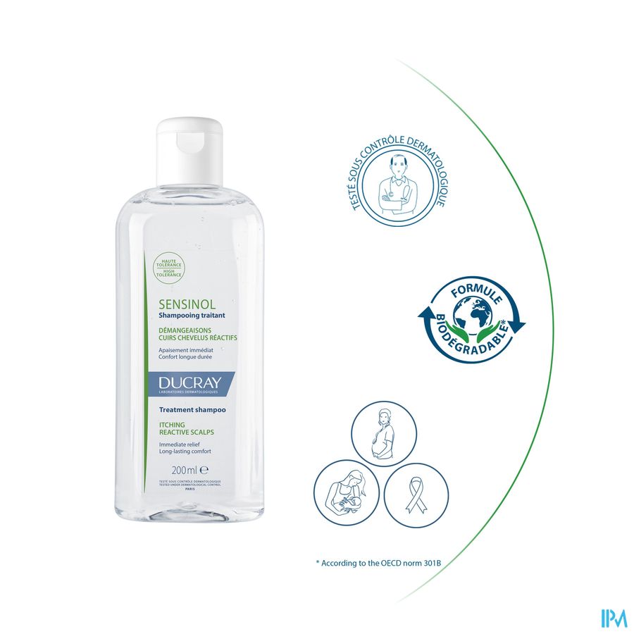 Ducray SENSINOL Shampooing Traitant Physioprotecteur anti-démangeaisons Cuirs chevelus Sensibles