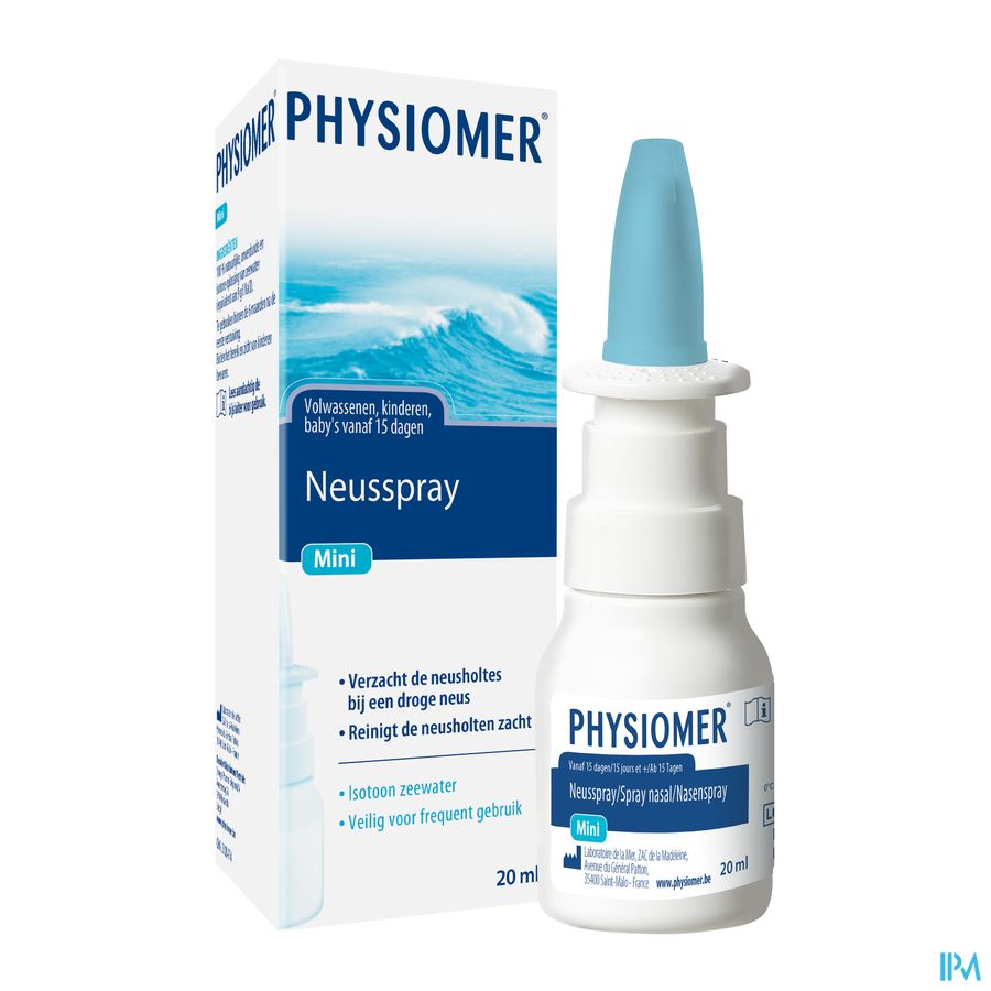 Physiomer® Spray Nasal Hydratant Mini 20 ml Prévient La Sécheresse Nasale