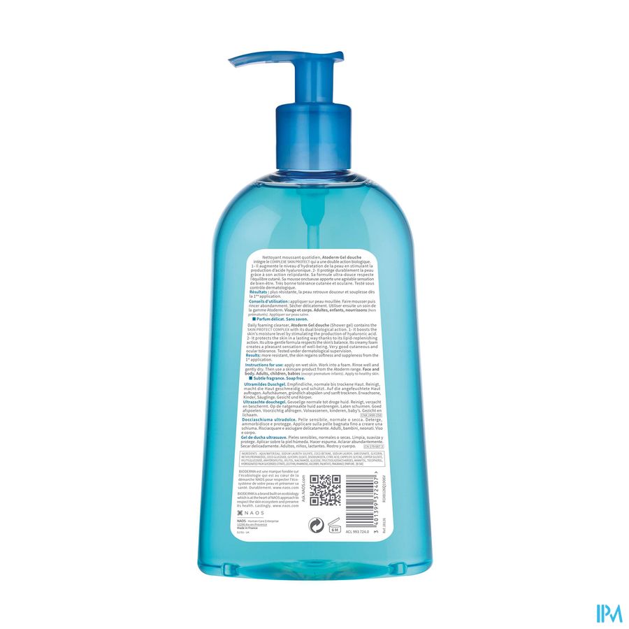 Bioderma Atoderm Gel Douche Pompe 1l