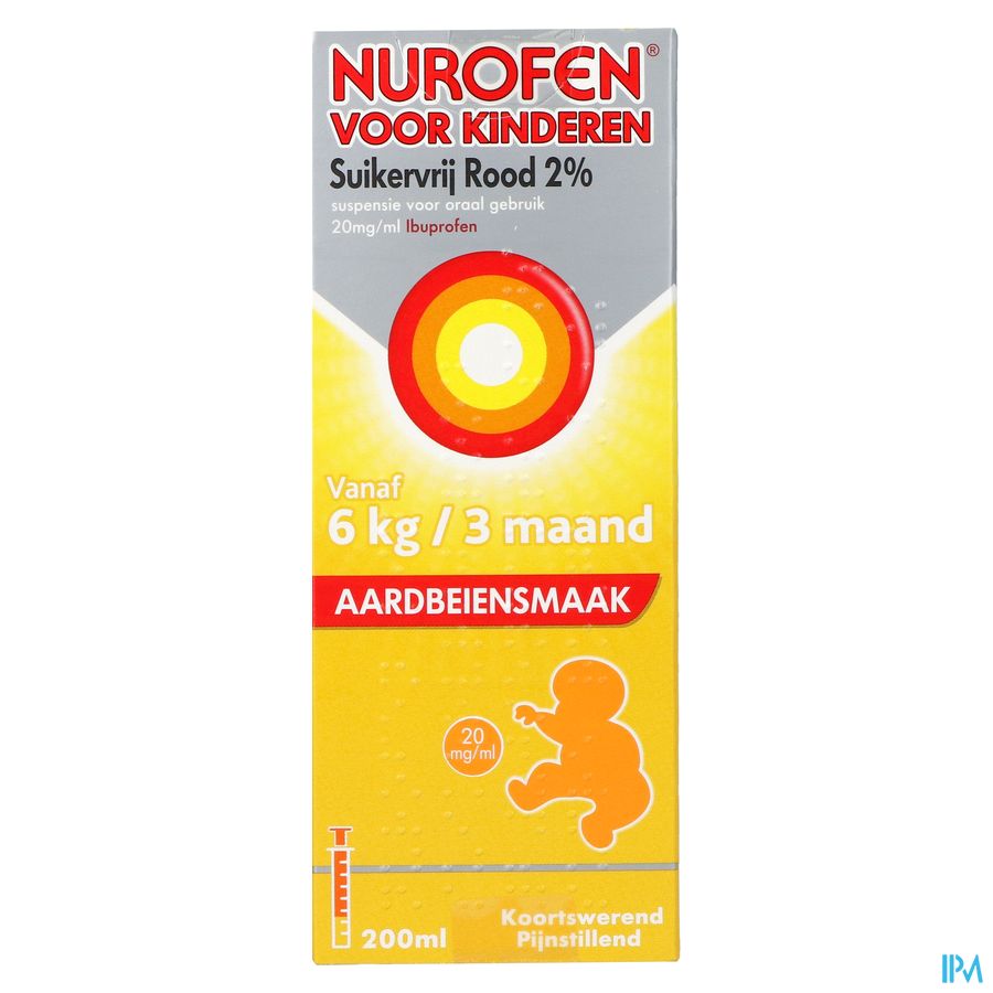 Nurofen Enfant Fraise Susp S/sucre 2% 200ml