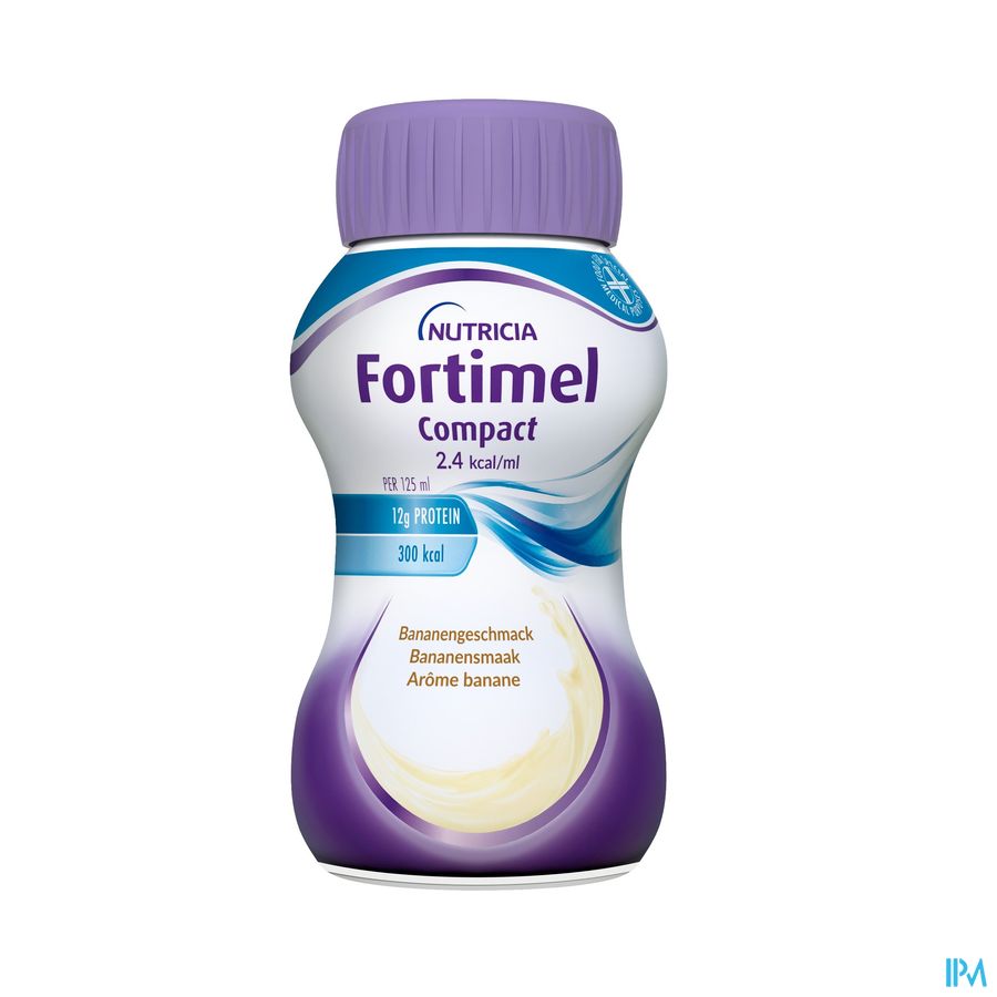 Fortimel Compact 2.4kcal Arôme Banane Complément Nutritionnel Dénutrition Bouteilles 4x125ml