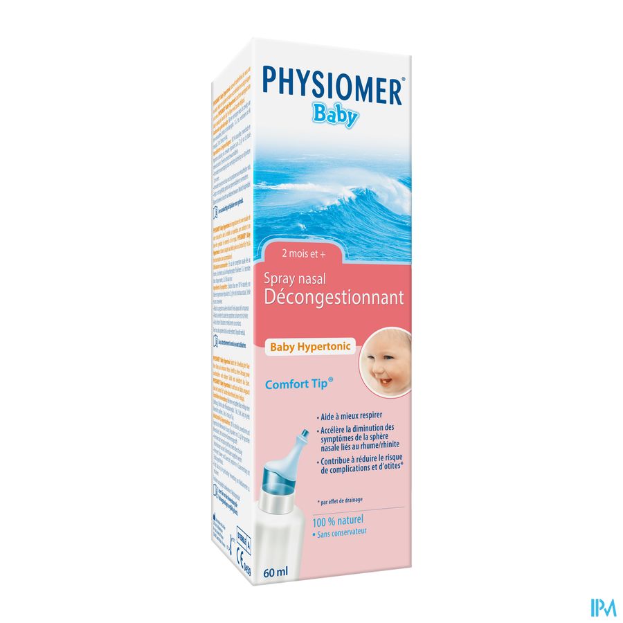 Physiomer® Spray Baby Hypertonique 60 ml Nez Bouché Bébé