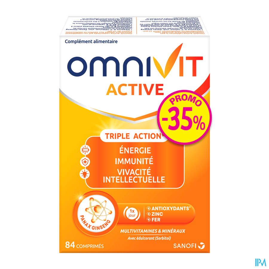 Omnivit Active 84cp PROMO -35% - Vitamine Immunité Energie