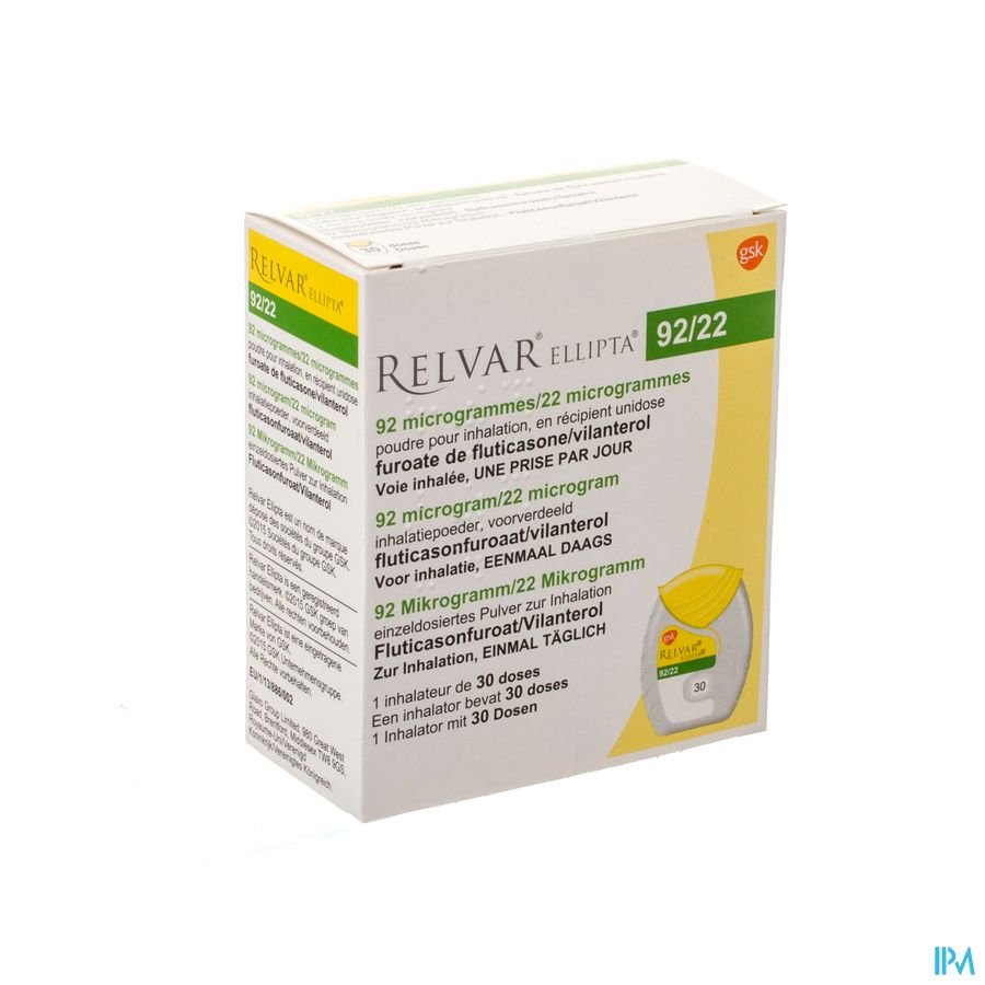 Relvar Ellipta 92/22mcg Pulv Inhal Multidose 1x30