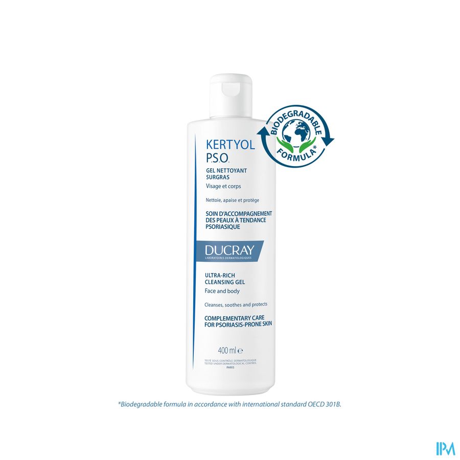 Ducray KERTYOL PSO Gel Nettoyant - Soin d'accompagnement des peaux à tendances psoriasique