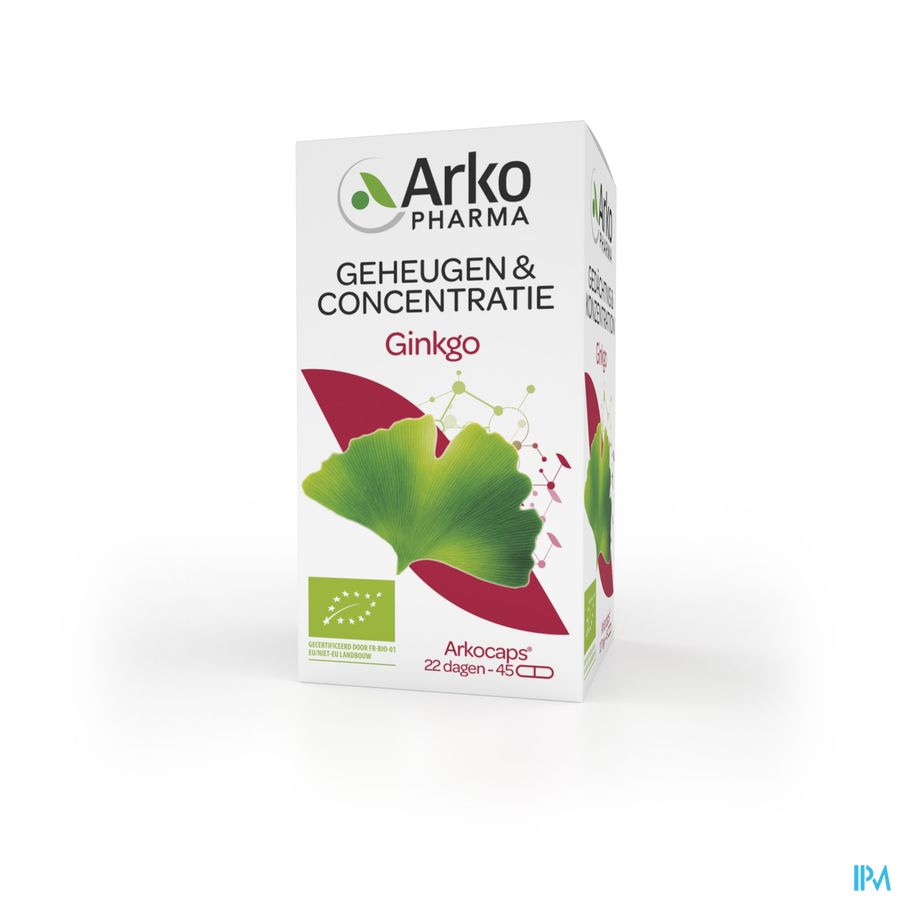 Arkopharma Arkogélules Ginkgo Mémoire Et Concentration Bio 45 Gélules