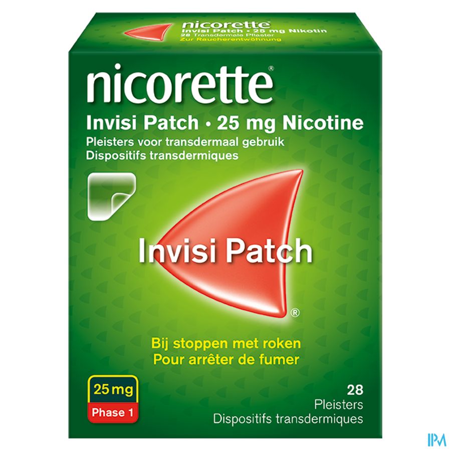 Nicorette® Invisi Patch — pour arrêter de fumer — 28 pièces, 25 mg de nicotine