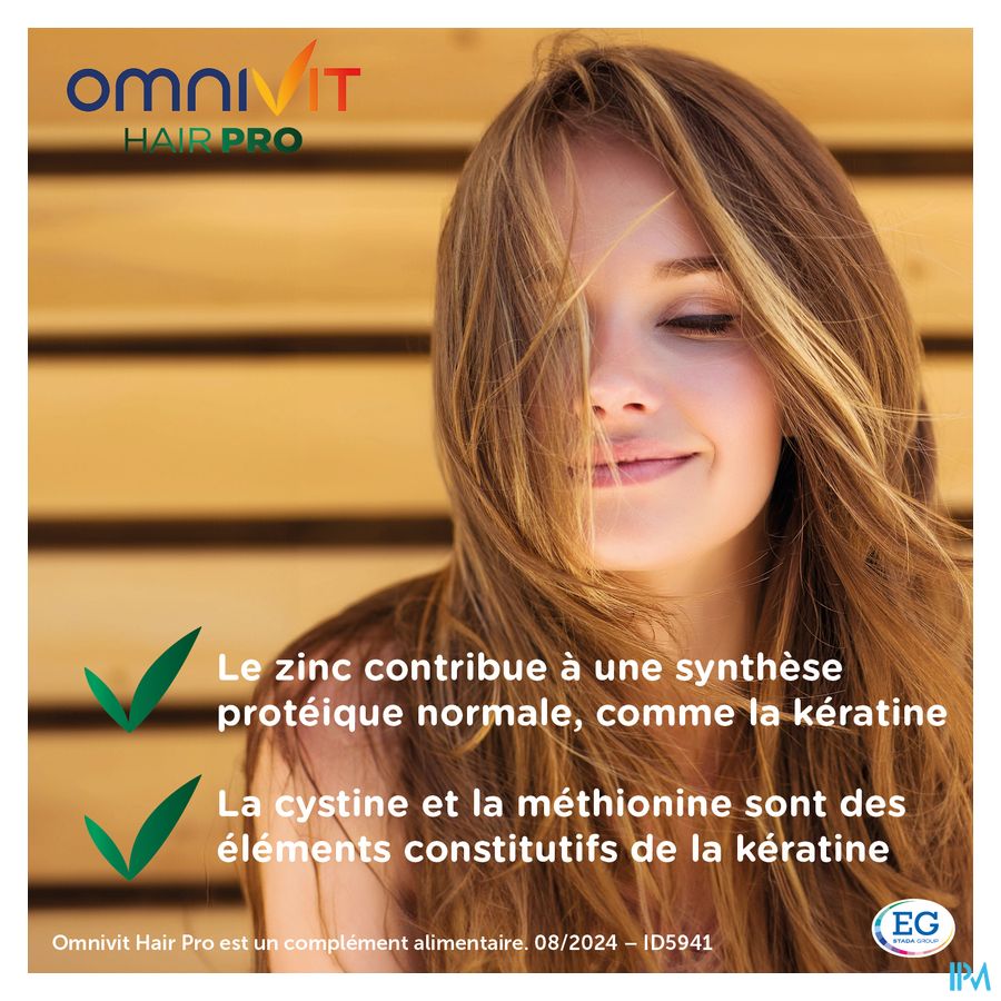 Omnivit Hair Pro 180cp PROMO 1 mois gratuit  - Vitamine Anti-chute Cheveux
