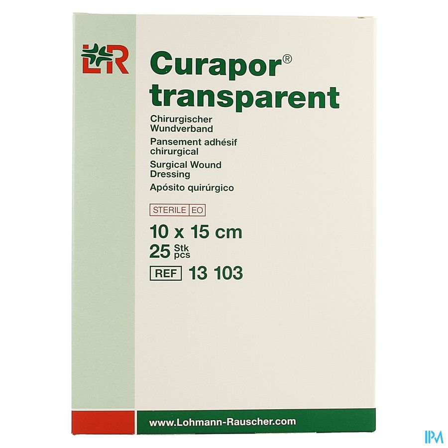 Curapor Transparent Steril 10cmx15cm 25 13103