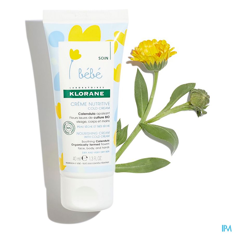Klorane - Crème nutritive au Cold Cream et Calendula - Bébé - Peau sèche et très sèche