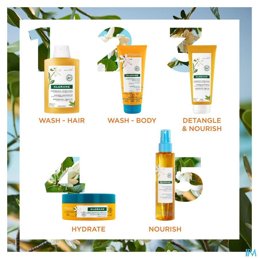 Klorane Baume riche réparateur - Cheveux exposés au soleil - Monoï & Tamanu BIO
