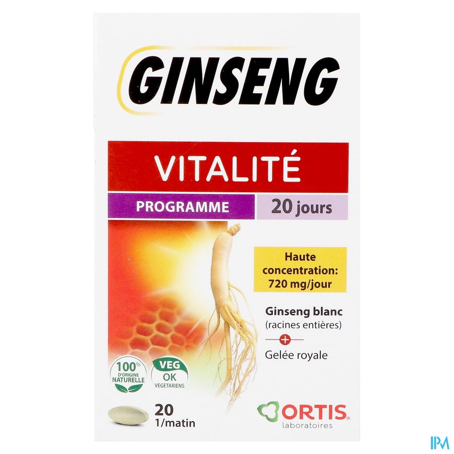 Ortis Vitalite Ginseng 20 Comp 20