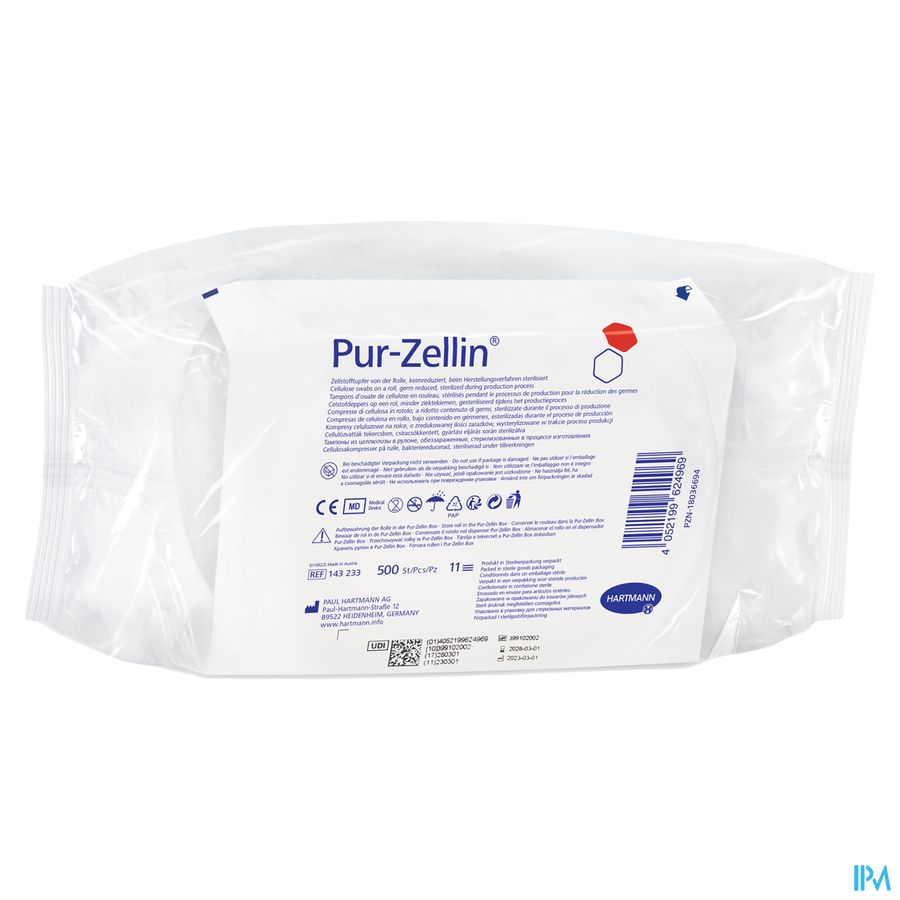 Pur Zellin Rouleau Tampons 4x5cm 500 1432330